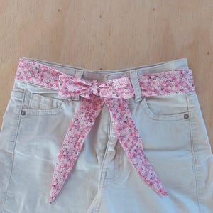 Pink girl ribbon wedding hat headband ceremony belt pink fabric to tie liberty mitsi valeria pink adjustable scarf girl belt