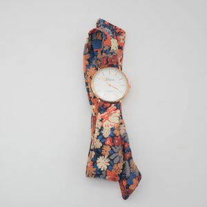 Women's scarf watch 1 additional bracelet Liberty fabric bracelet watch, handmade Valentine's Day gift image 4