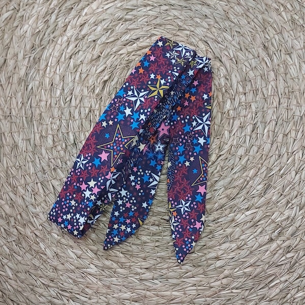 Foulard bracelet tissu pour montre à nouer liberty adeladja wish bleu roi