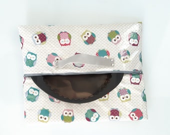 Large size flat insulated pie bag, waterproof cotton, owl handmade Mother's Day gifts