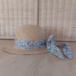 Fabric scarf belt to tie headband liberty headband woman wiltshire blue Ceremony belt wedding belt
