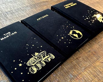 Andy Weir Hardcover Deluxe Edition Set |The Martian, Artemis, Project Hail Mary |Rebound Books, Handmade|