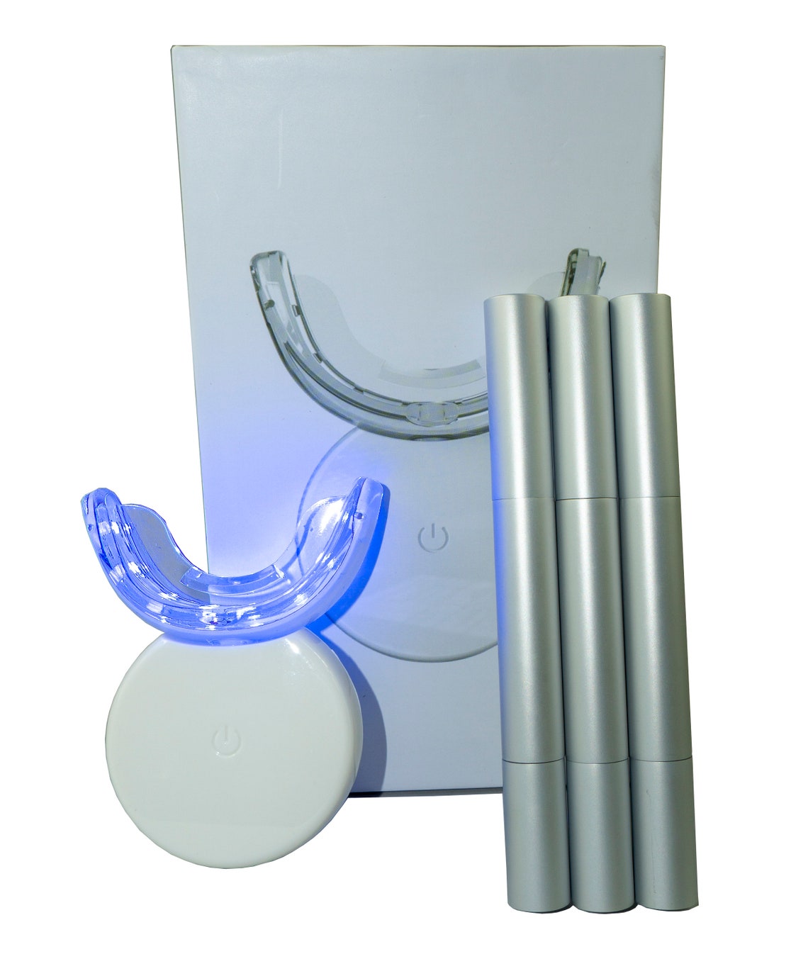 Teeth Whitening Kit With Blue LED Light Wireless Charging Etsy