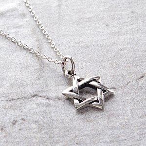 Star of David Sterling Silver Necklace, Jewish Star, Hanukkah Chanukah Jewelry, Bat Mitzvah Gift, Passover Gift, Magen David, Shield David