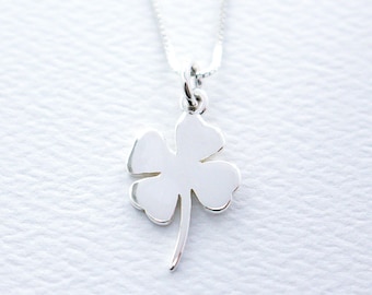 Collar de plata de ley con trébol de cuatro hojas, amuleto de buena suerte para el mejor amigo, joyería talismán, Día de San Patricio irlandés