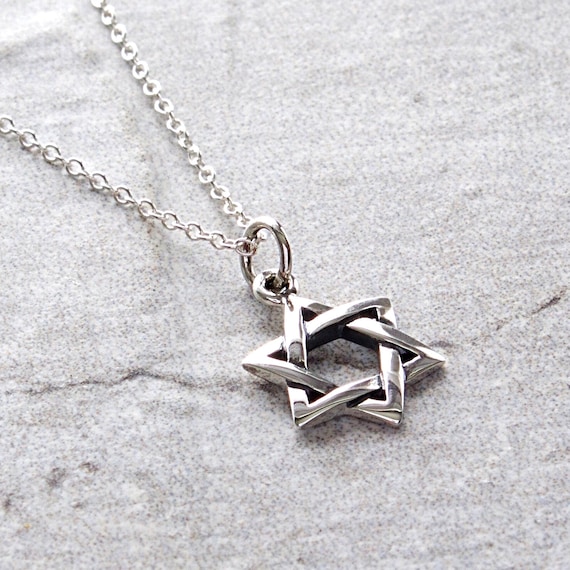 Star of David Sterling Silver Necklace, Jewish Star, Hanukkah Chanukah Jewelry, Bat Mitzvah Gift, Passover Gift, Magen David, Shield David