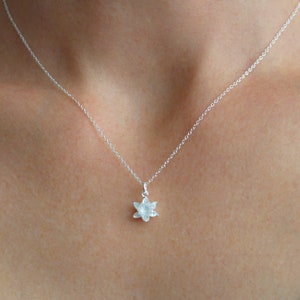 Sterling Silver Lotus Flower Pendant Necklace, Mothers Day Jewelry Gift, Anniversary Necklace, Botanical Blossom Nature Charm, FREE SHIPPING