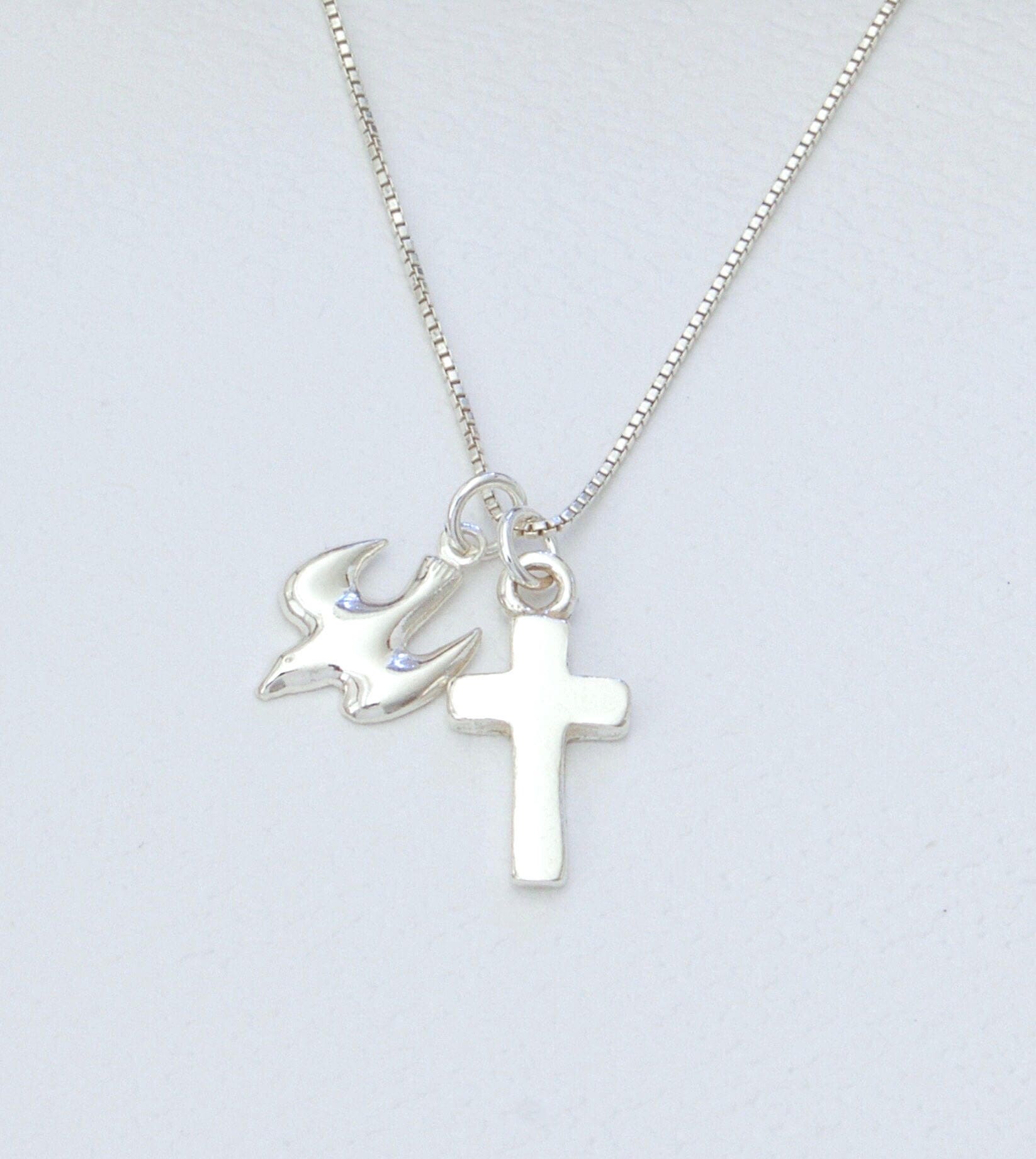Collana in Argento - Ciondolo Legno Resina & Colomba della Pace | La Boutique di Lourdes