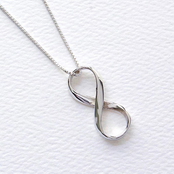 Infinity Sterling Silver Pendant Necklace, Infinite Love Necklace, Infinity Symbol, Eternity Jewelry, FREE SHIPPING, Valentines Mother Day