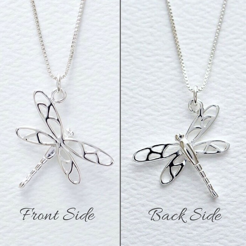 Dragonfly Sterling Silver Necklace FREE SHIPPING Mothers - Etsy
