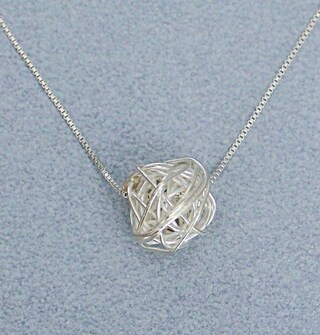 Collana Donna A Sfera In Argento, Con Alamari E Ciondolo A Forma Di Palla, Catena 45+5 Cm, Gioiello Punk E Armonia, Per Ragazze E Mamme