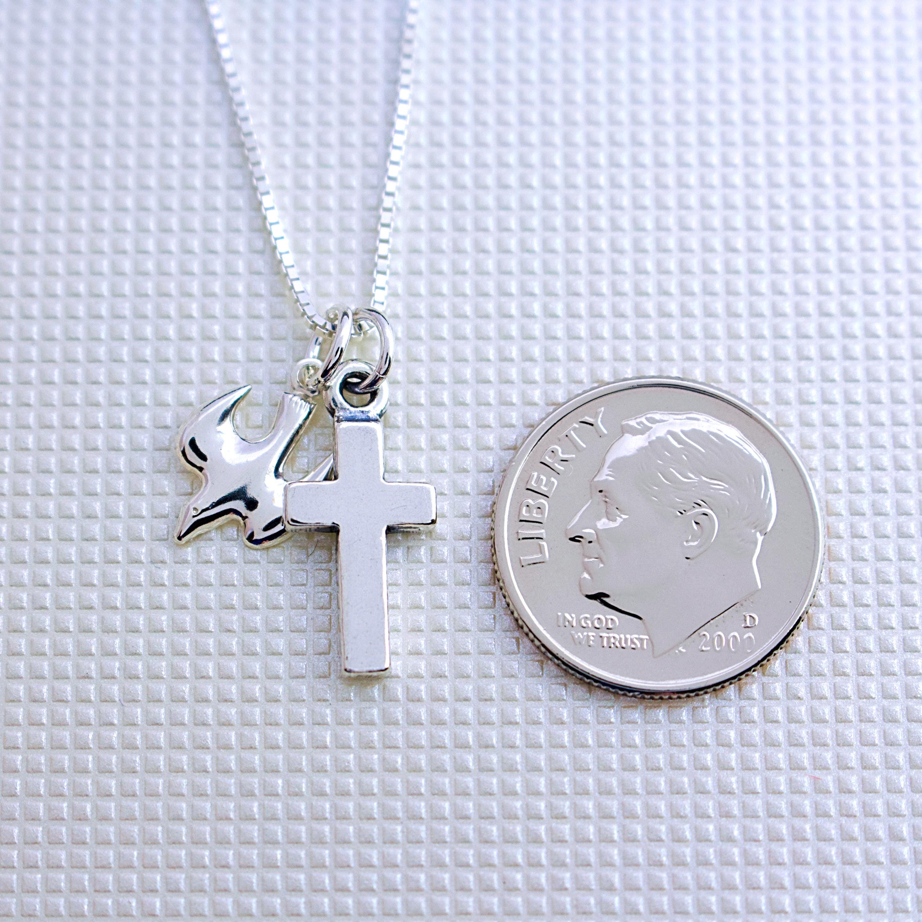 Collana Donna Uomo In Argento 925 Con Ciondolo Croce E Colomba Della Pace - Simbolo Di Pace E Amore - Regalo Con Scatola E Panno - 2