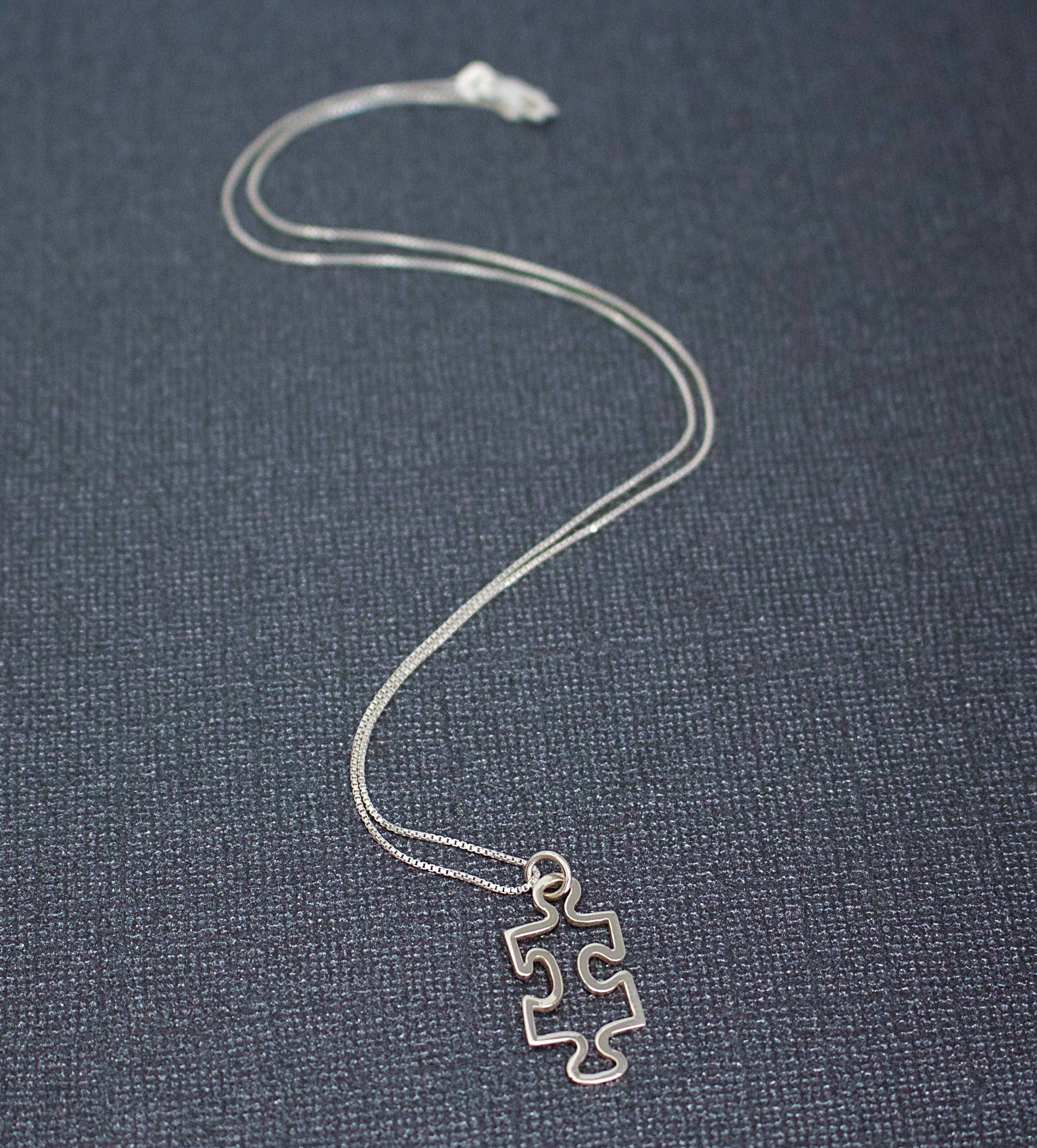 Collana In Argento 925 Con Ciondolo Puzzle Per La Consapevolezza Dell'Autismo - Gioiello Ispirazionale Per Donne E Ragazze, Con Astuccio Regalo - 3