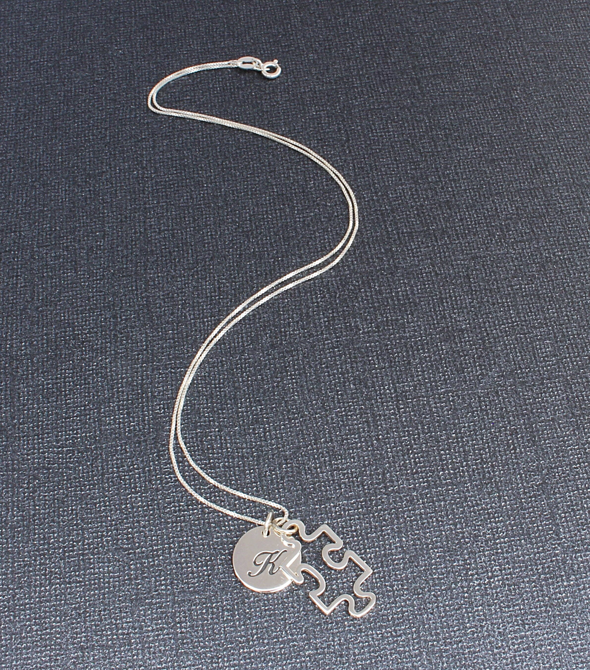 Autism Awareness Puzzle Piece and Letter Charm Sterling Silver - Etsy