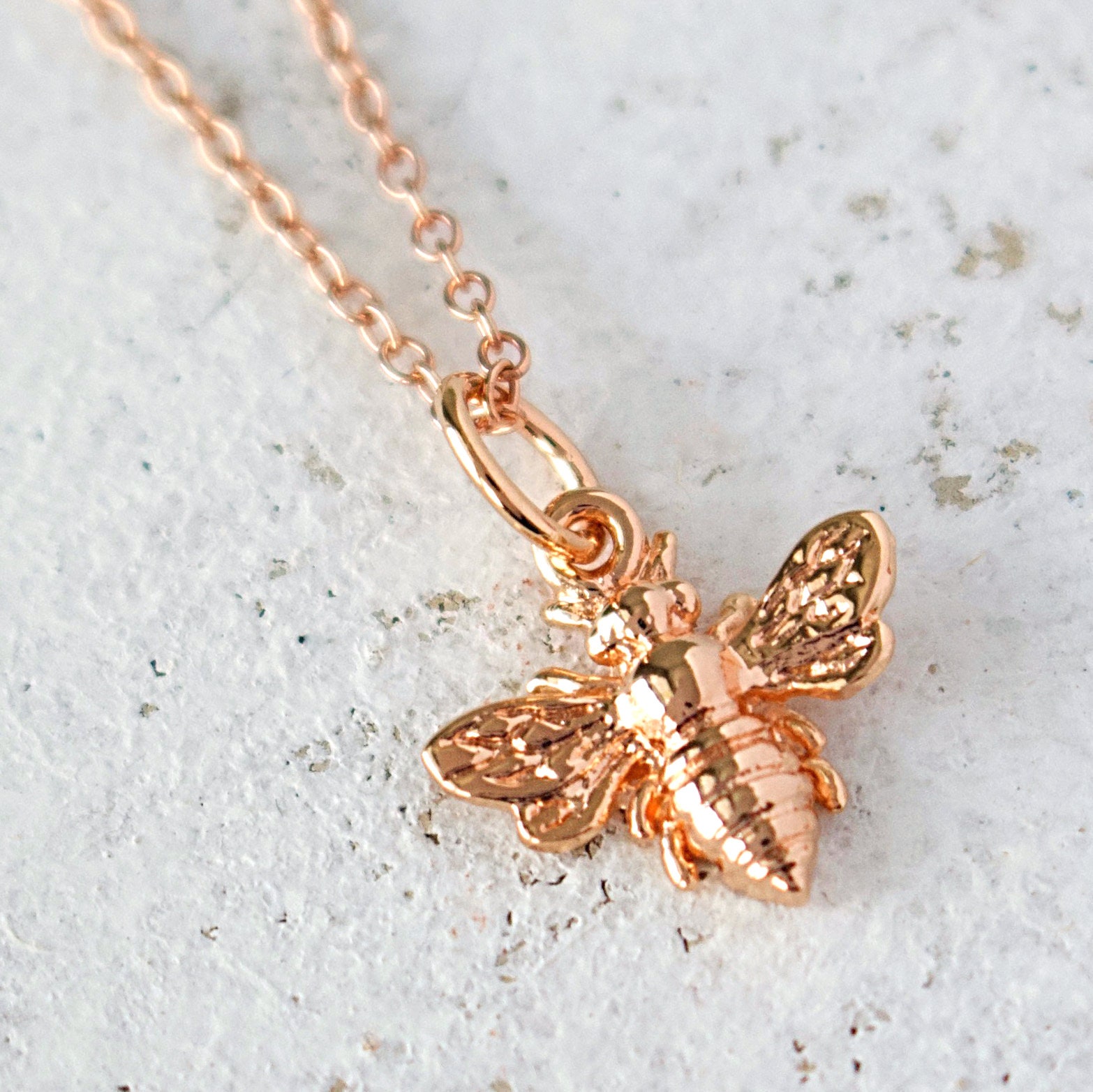 Buy Rose Gold Honey Bee Necklace 18k Rose Gold Over Sterling