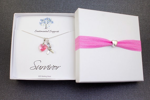 Breast Cancer Bright Pink Awareness Heart Ribbon Necklace Breast Cancer Bright Pink Awareness Heart Ribbon Necklace