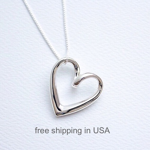 Sterling Silver Floating Heart Pendant 