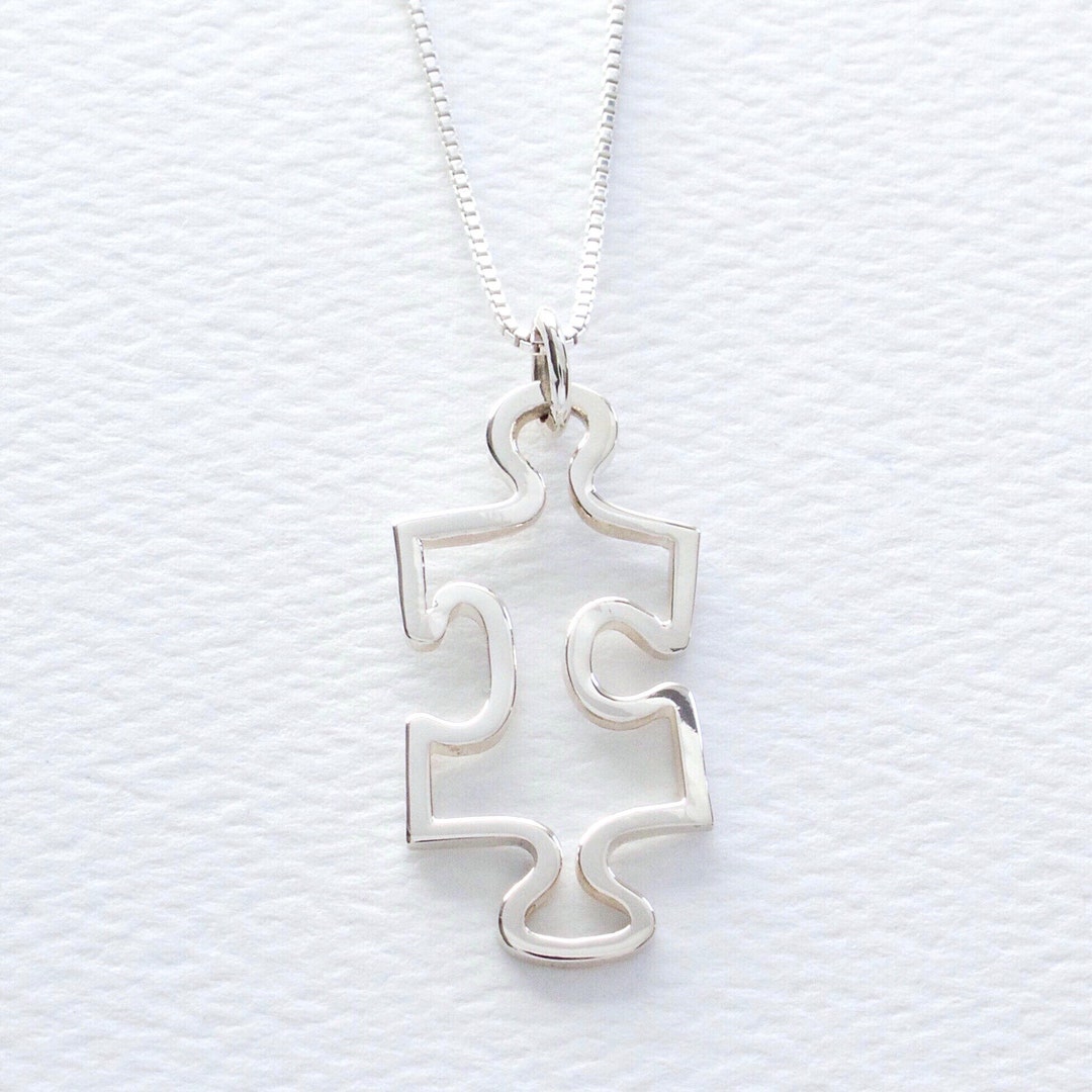 Collana In Argento 925 Con Ciondolo Puzzle Per La Consapevolezza Dell'Autismo - Gioiello Ispirazionale Per Donne E Ragazze, Con Astuccio Regalo - 2