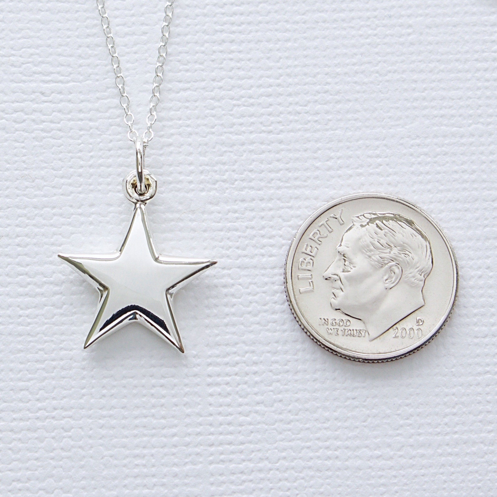 Stars Silver Sterling Silver Star Necklace, Celestial Jewelry, High Polished 925 ...
