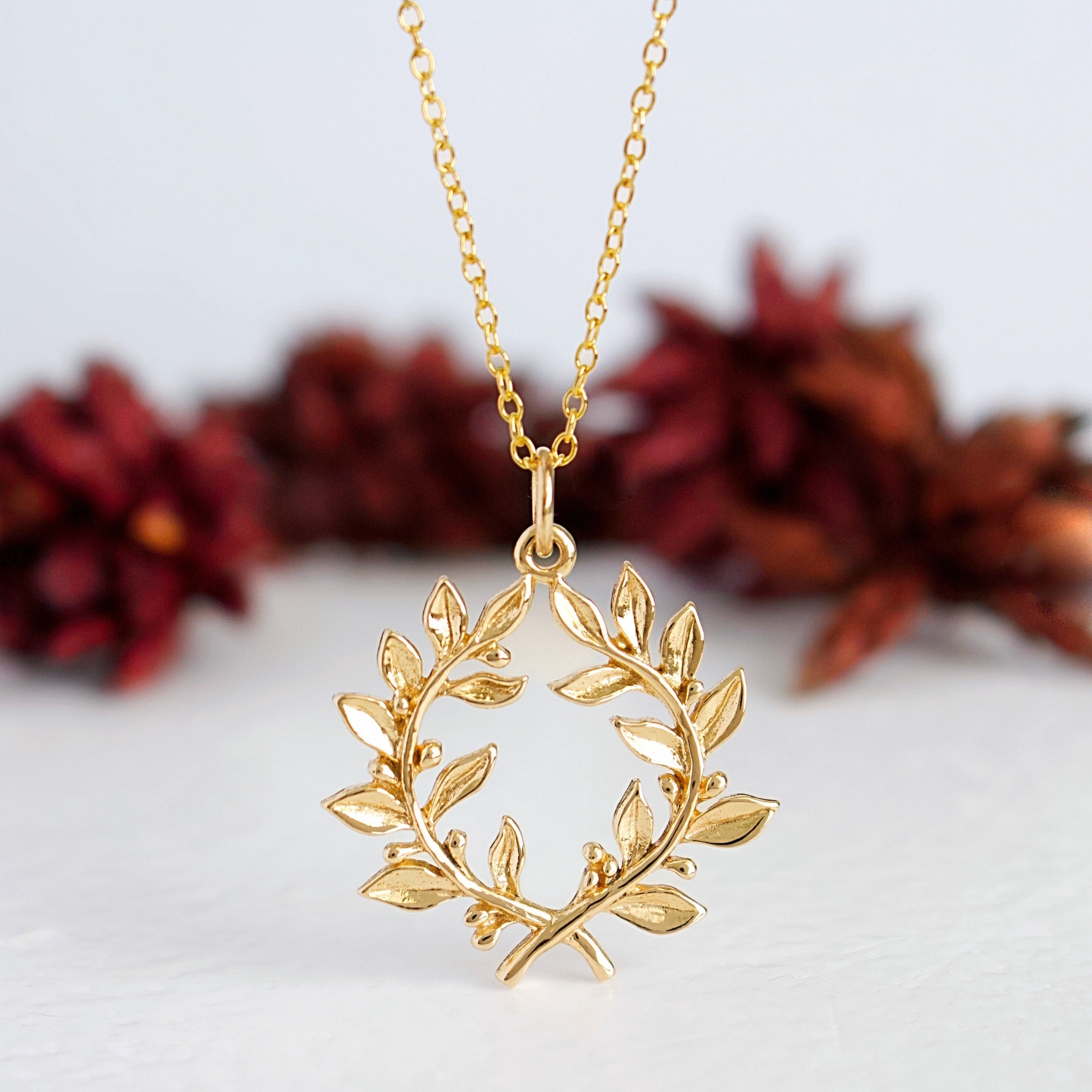 Laurel Wreath Necklace - Etsy