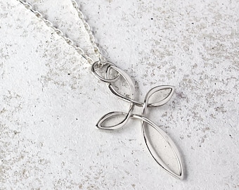 Collier croix celtique en argent sterling, croix noeud celtique, pendentif croix infini, bijoux croix pour femme, collier croix en argent sterling 925