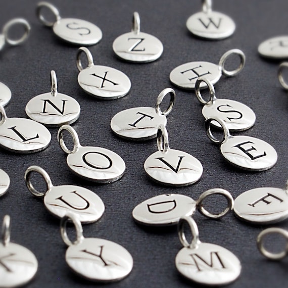 Sterling Silver Initial Charms for Necklaces | Alphabet Charms