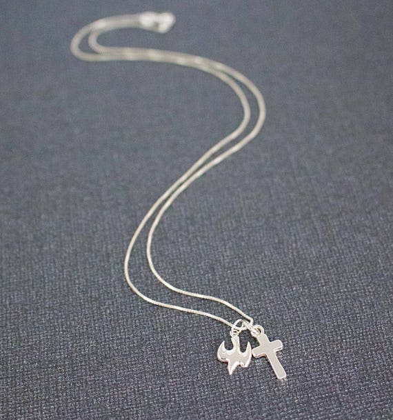 Cross necklace with dove best sale