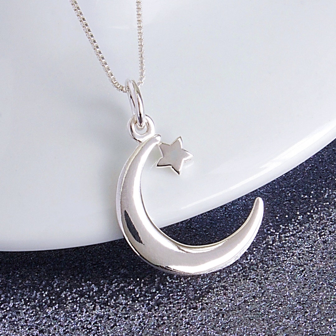 Mixed Metals Silver & Gold Crescent Moon Necklace | Jester Swink 18 Necklace