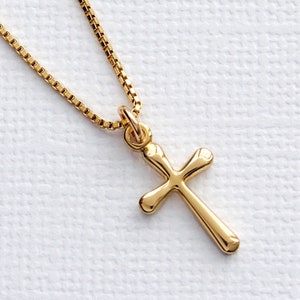 Gold Cross Necklace, Religious Faith Jewelry Gift, 14 Karat Gold Filled ...