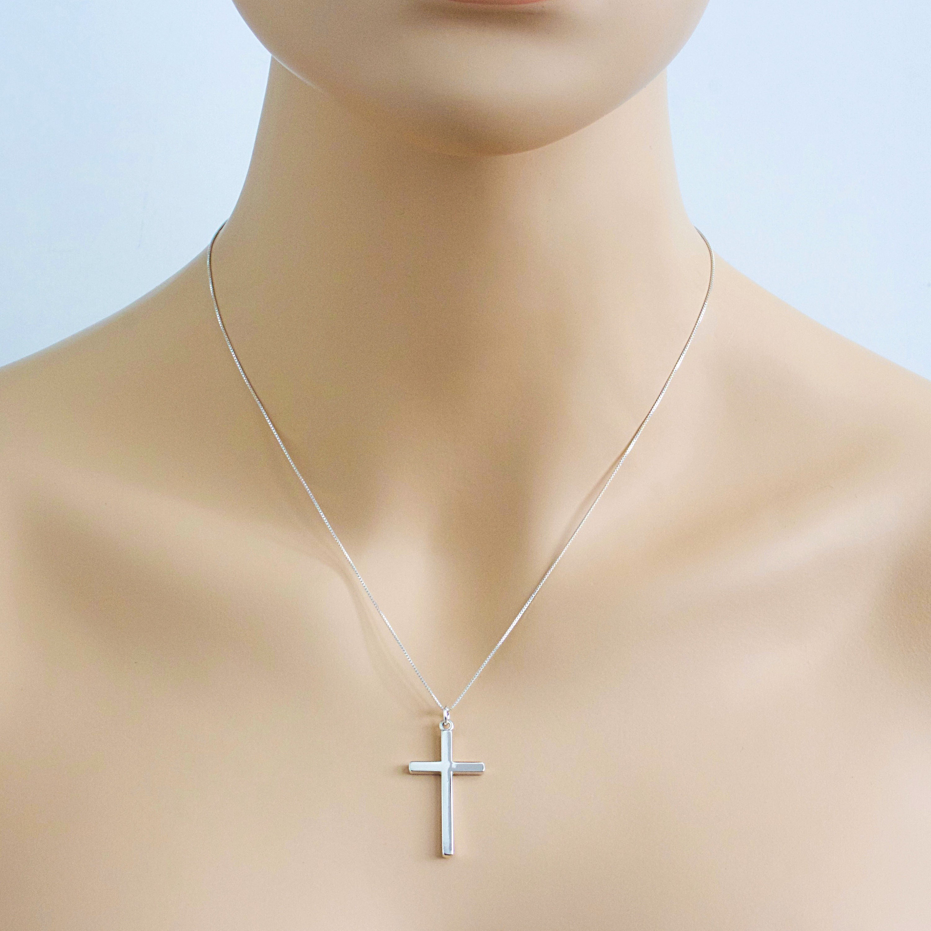 Big Wide Stainless Steel Micro-Pave Bling Cross Pendant Necklace – My  Passion for Jewelry