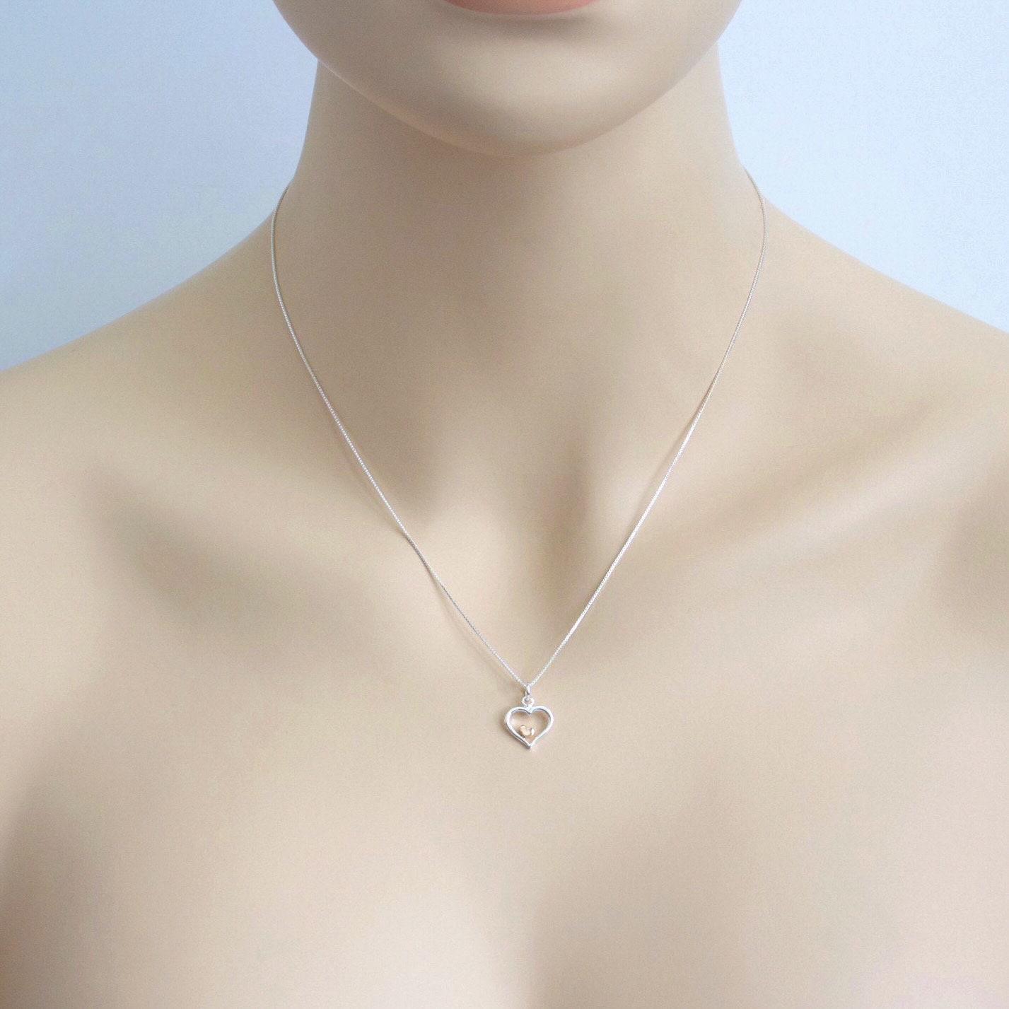 ブレスレット LESS IS MORE silver heart necklace Silver Heart Chain Necklace, Silver Heart Necklace, Silver
