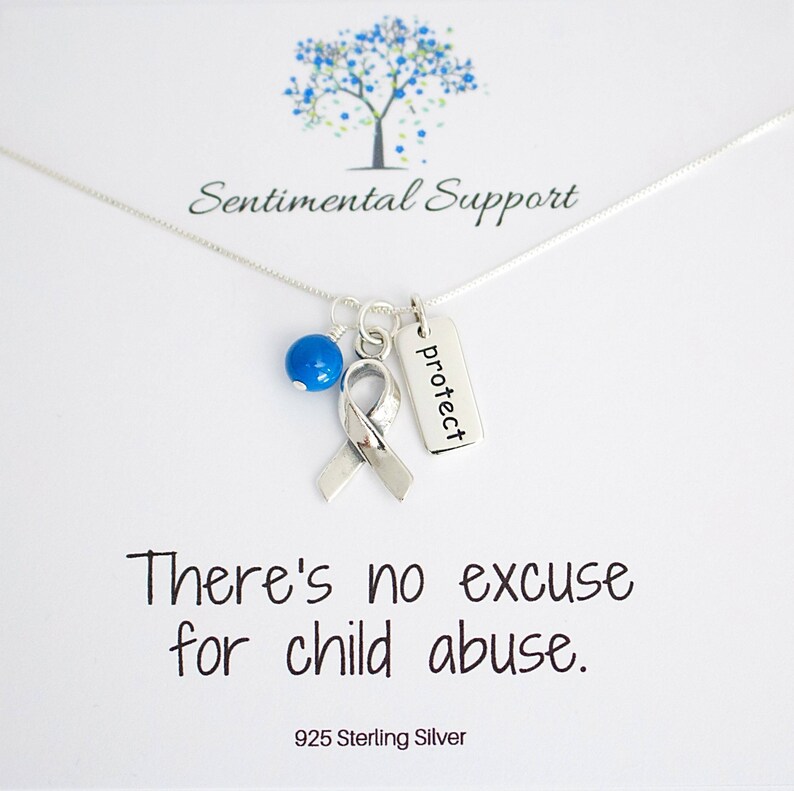 Child Abuse Neglect Bullying Prevention Awareness Sterling Silver ...
