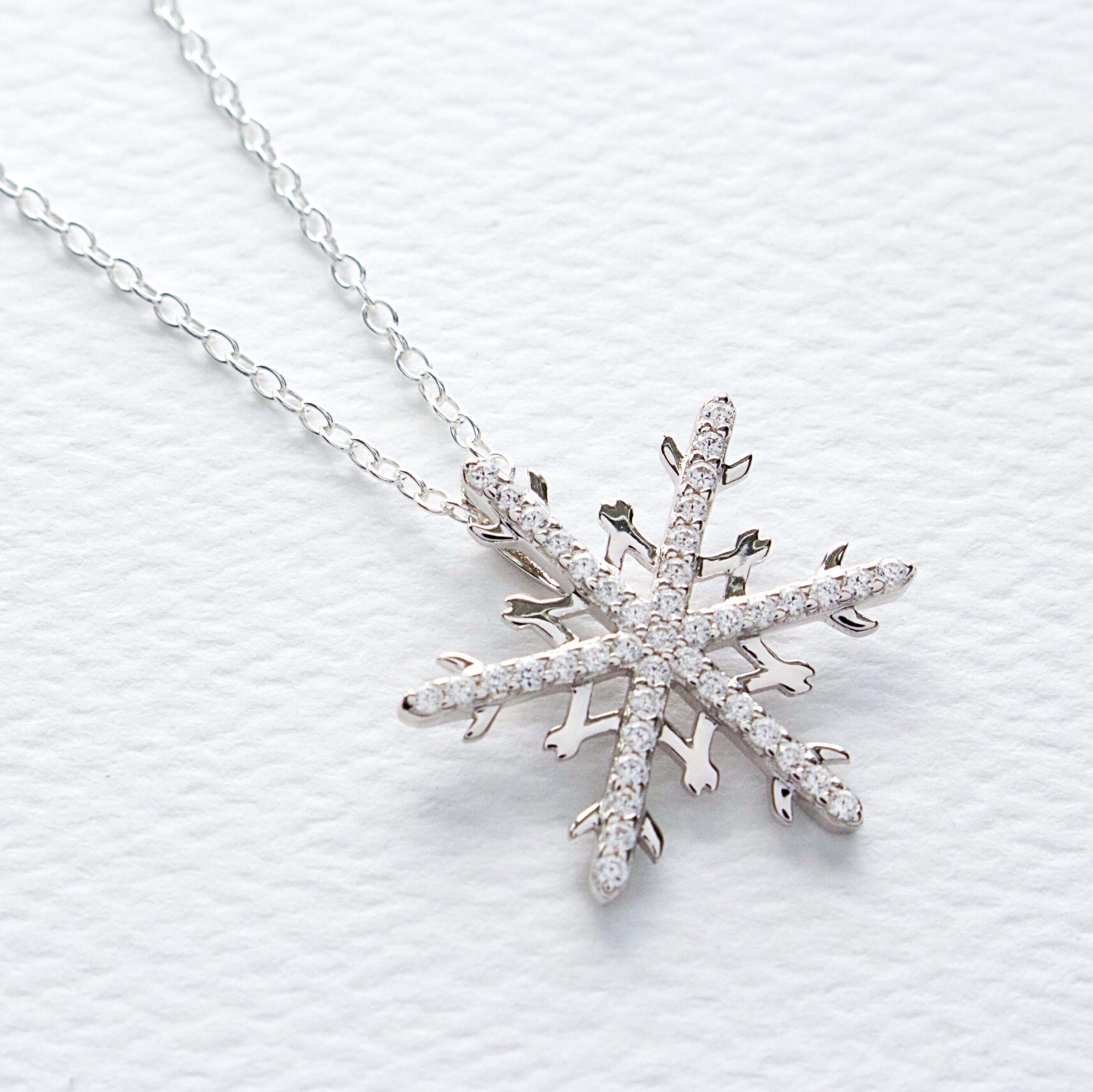 Collana Fiocco Di Neve In Argento 925 Con Zirconia Cubica – Delicata, Lunga 45 Cm, In Confezione Regalo Katy Craig - 3