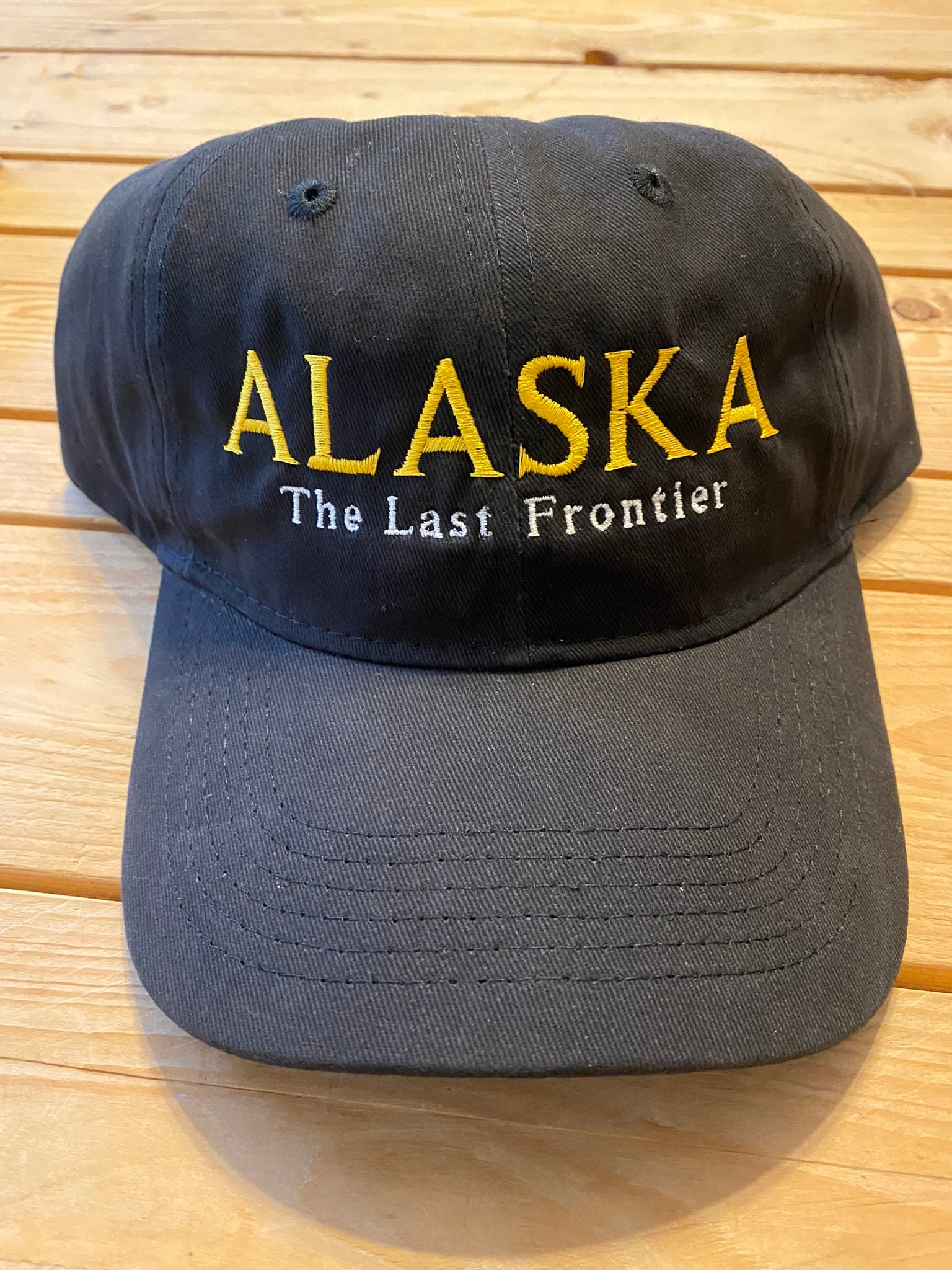 Alaska The Last Frontier Embroidered Strapback 100% Cotton Hat Cap OSFM ALASKA The Last Frontier Strap-back Charcoal | Mercari main image 2