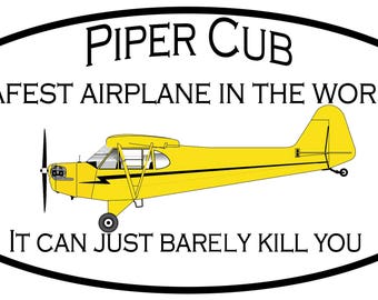 PIPER CUB AIRCRAFT AIRPLANE NEON STYLE PRINTED BANNER DEALER SIGN ART 4' X 3' 