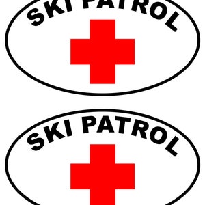 2 Oval SKI PATROL decals 6"  Free Shipping