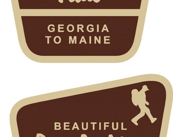 2 Appalachian Trail Georgia to Maine decals  FREE SHIPPING