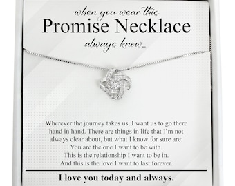 Sterling Silver Love Knot Necklace: Personalized Message Card, Romantic Jewelry