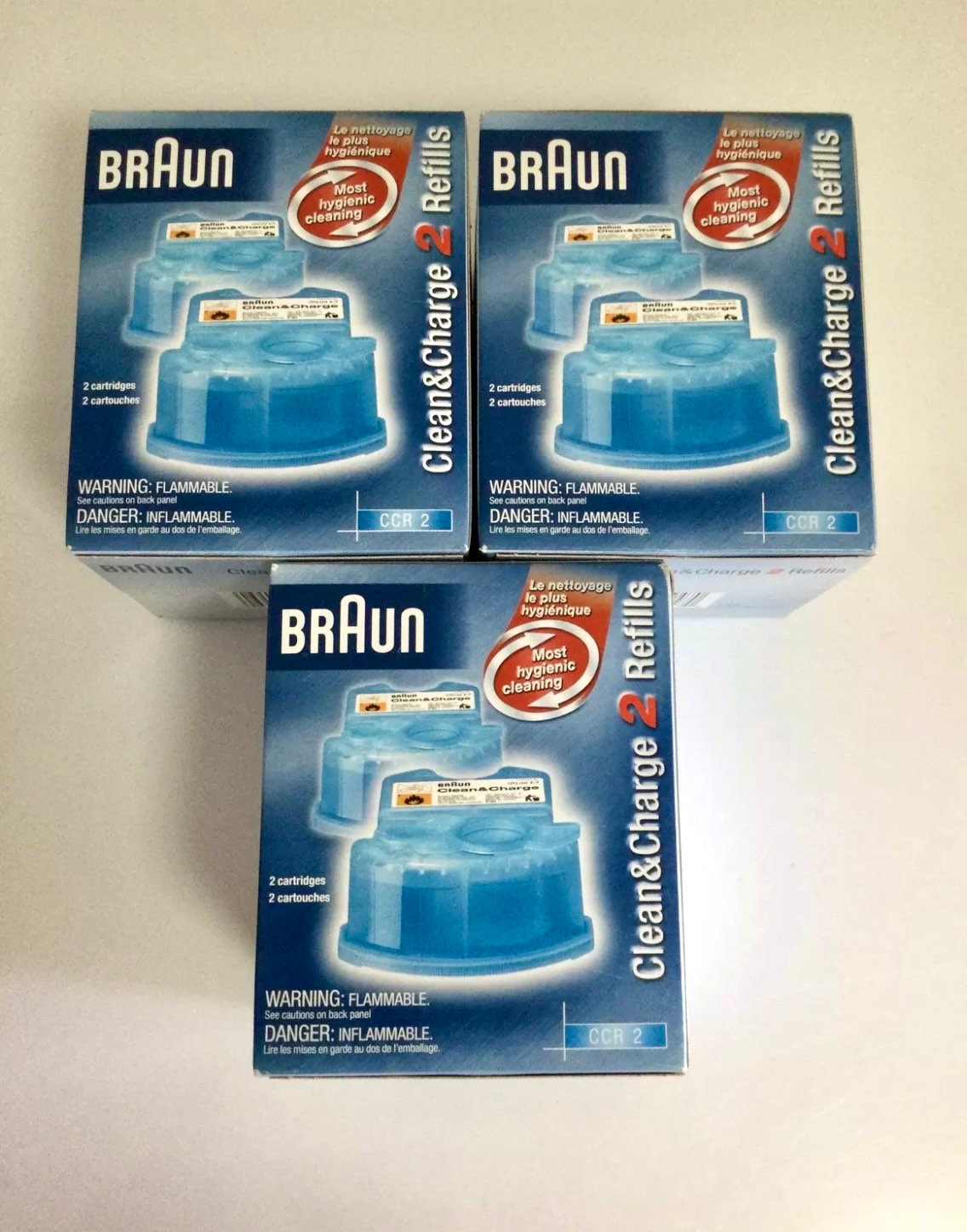 2 x Braun Clean and Renew Mens Electric Shaver Hygienic Refill Cartridge  CCR2 UK
