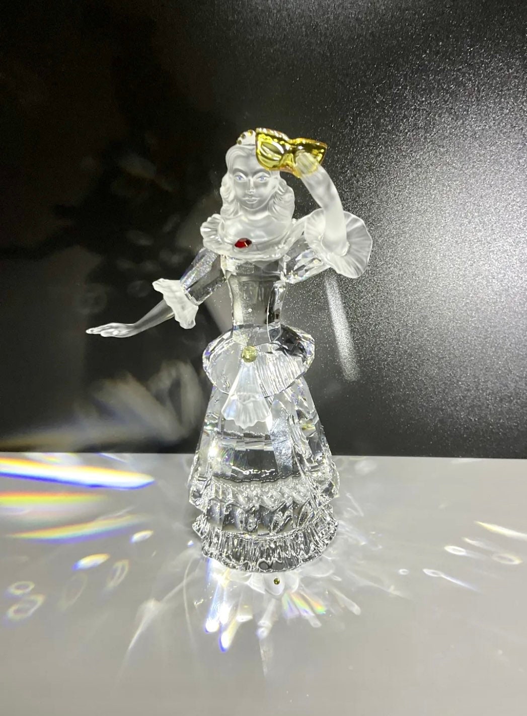 Swarovski SCS クリスタル置物 Vintage Swarovski SCS 2000 Masquerade Columbine Crystal Figurine