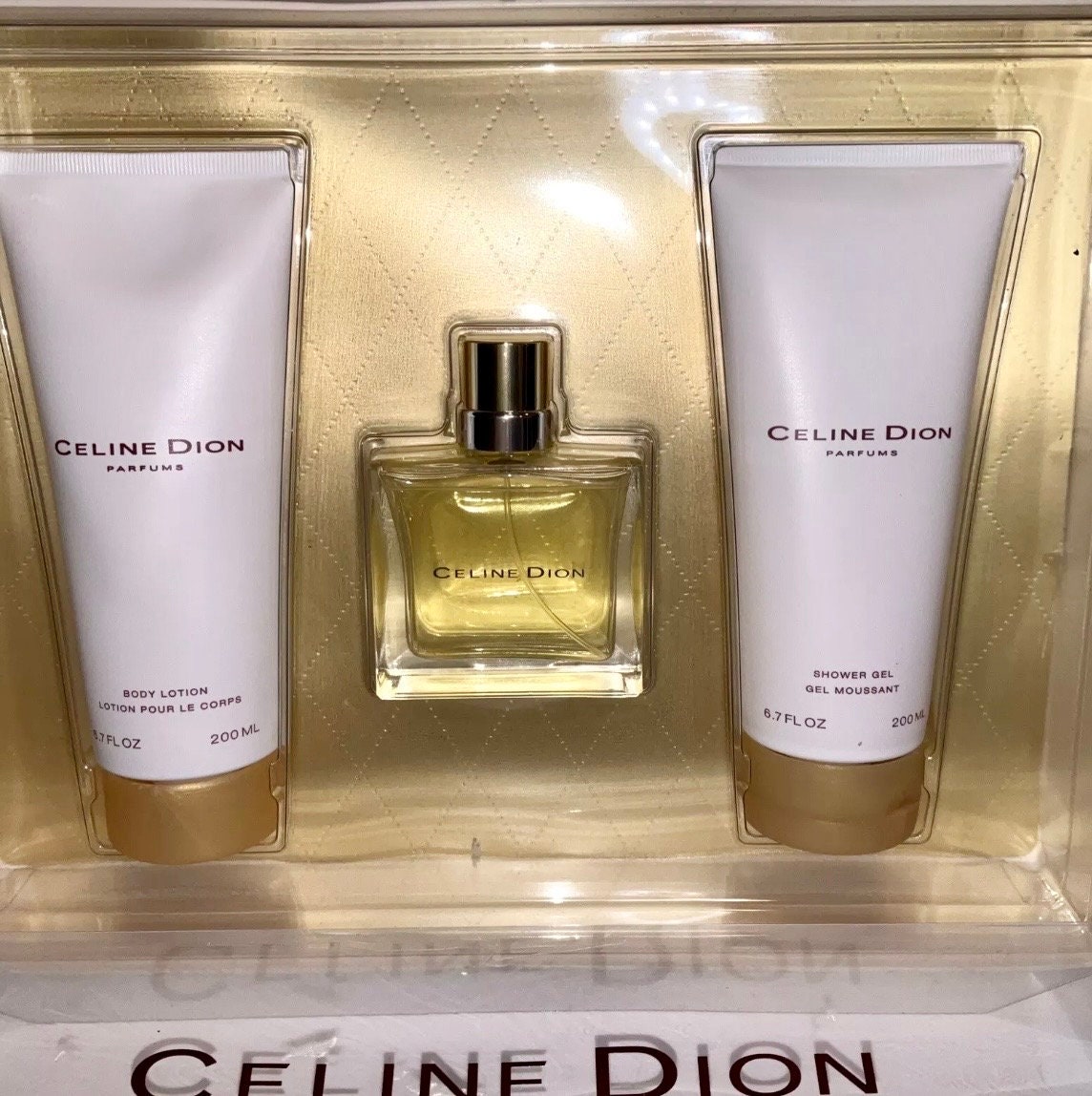 NOS Celine Dion EDT Set Perfume 50ml~body Lotion 200ml~shower Gel