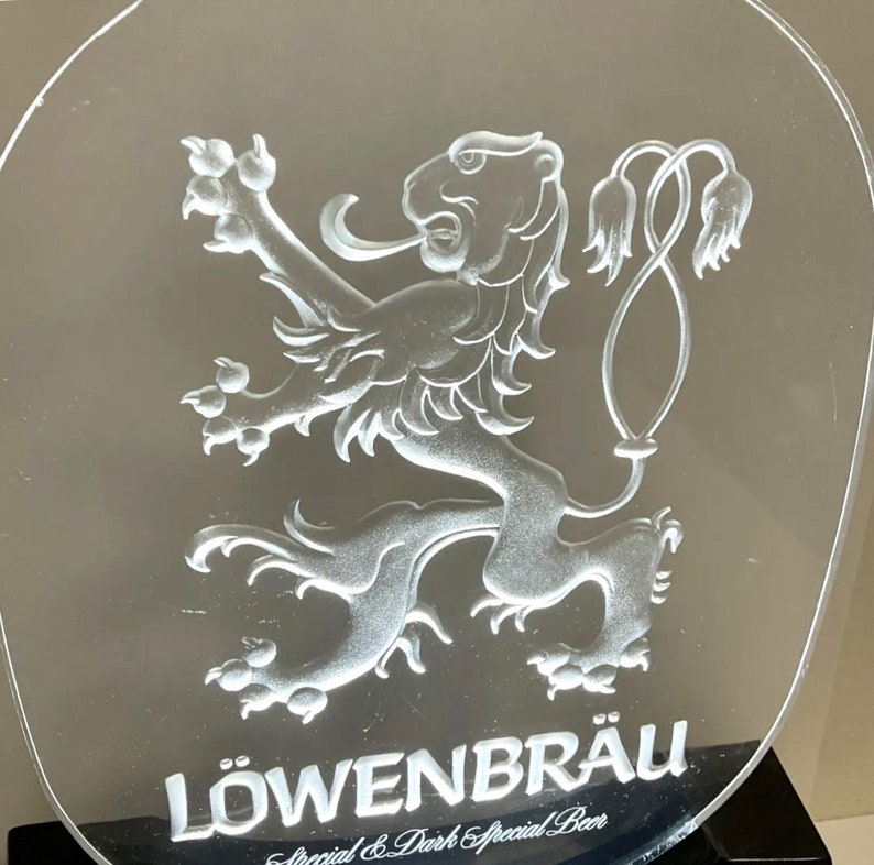 Lowenbrau Special Dark Special Beer Light up Lucite Acrylic Clear Sign
