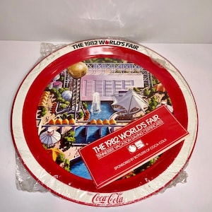 Vintage 1982 Worlds Fair Tray / Plate Knoxville TN Coca Cola New Factory Sealed