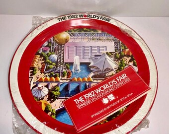 Vintage 1982 Worlds Fair Tray / Plate Knoxville TN Coca Cola New