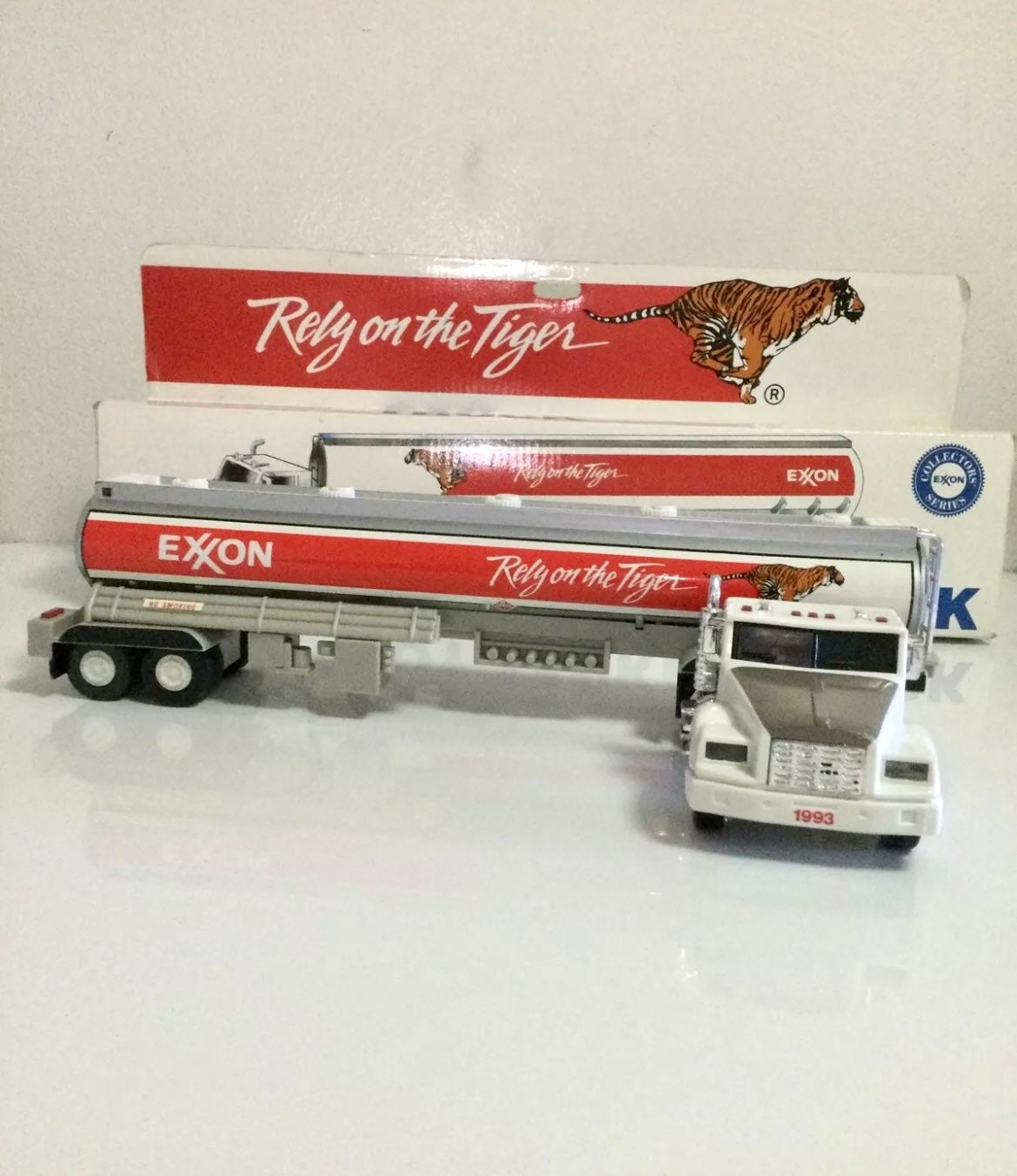 Vintage Exxon “rely on the Tiger” Toy Tanker Truck Collectors