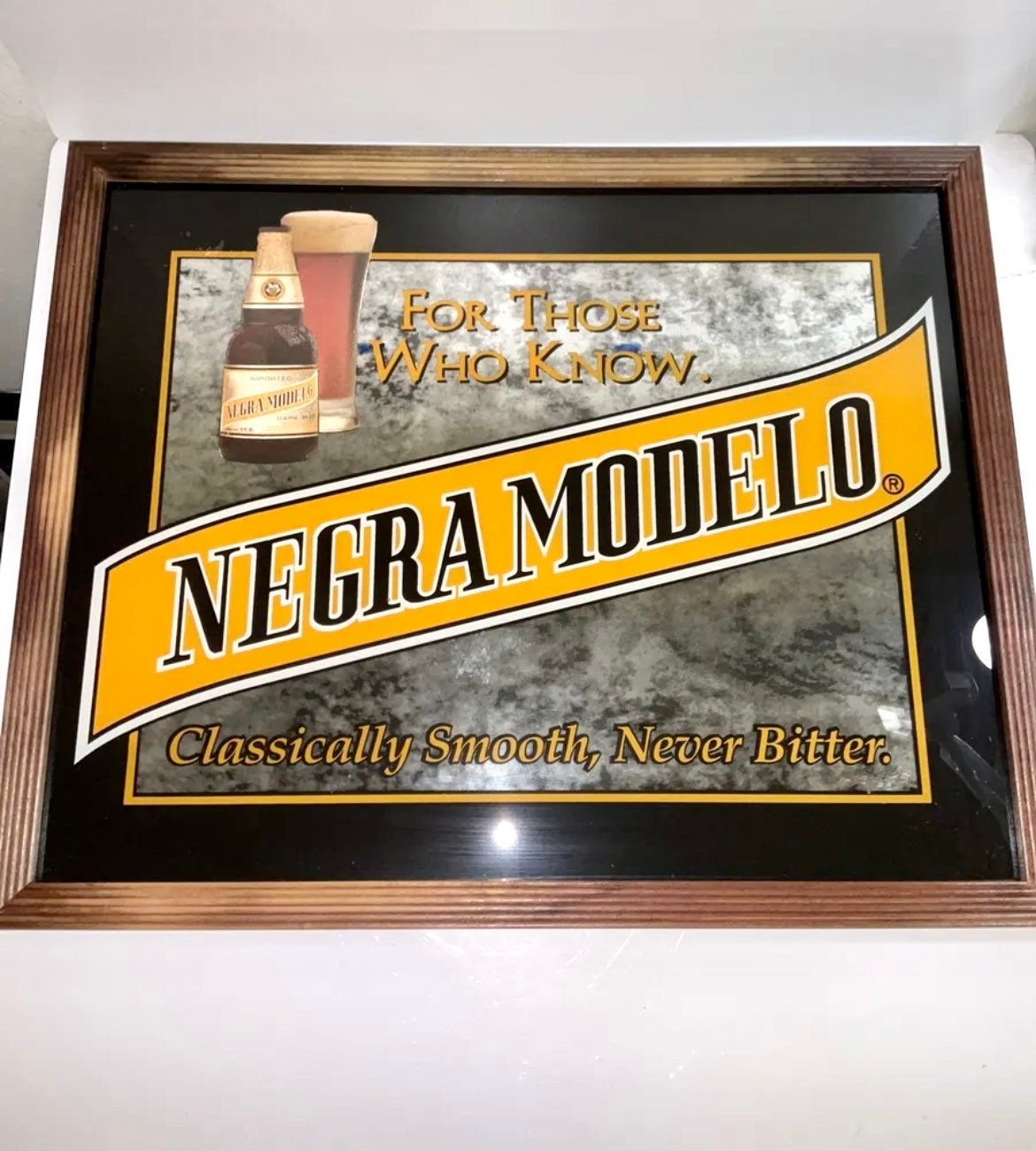 Vintage Negra Modelo Beer Mirror Bar Sign Publicidad - Etsy México