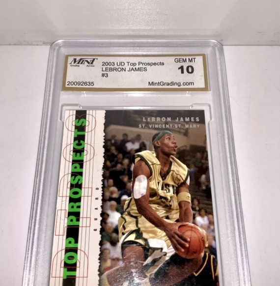 lebron james rookie card graded Sports Illustrated Graded Lebron James Rookie High School Card 9.5