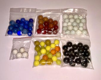Assorted Marble Lot – Mixed Colors – Craft/Game Replacement – Multiple Bags