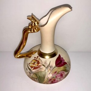 Vintage  ROBERT HANKE 6&quot; TALL Porcelain Ewer Pitcher Vase