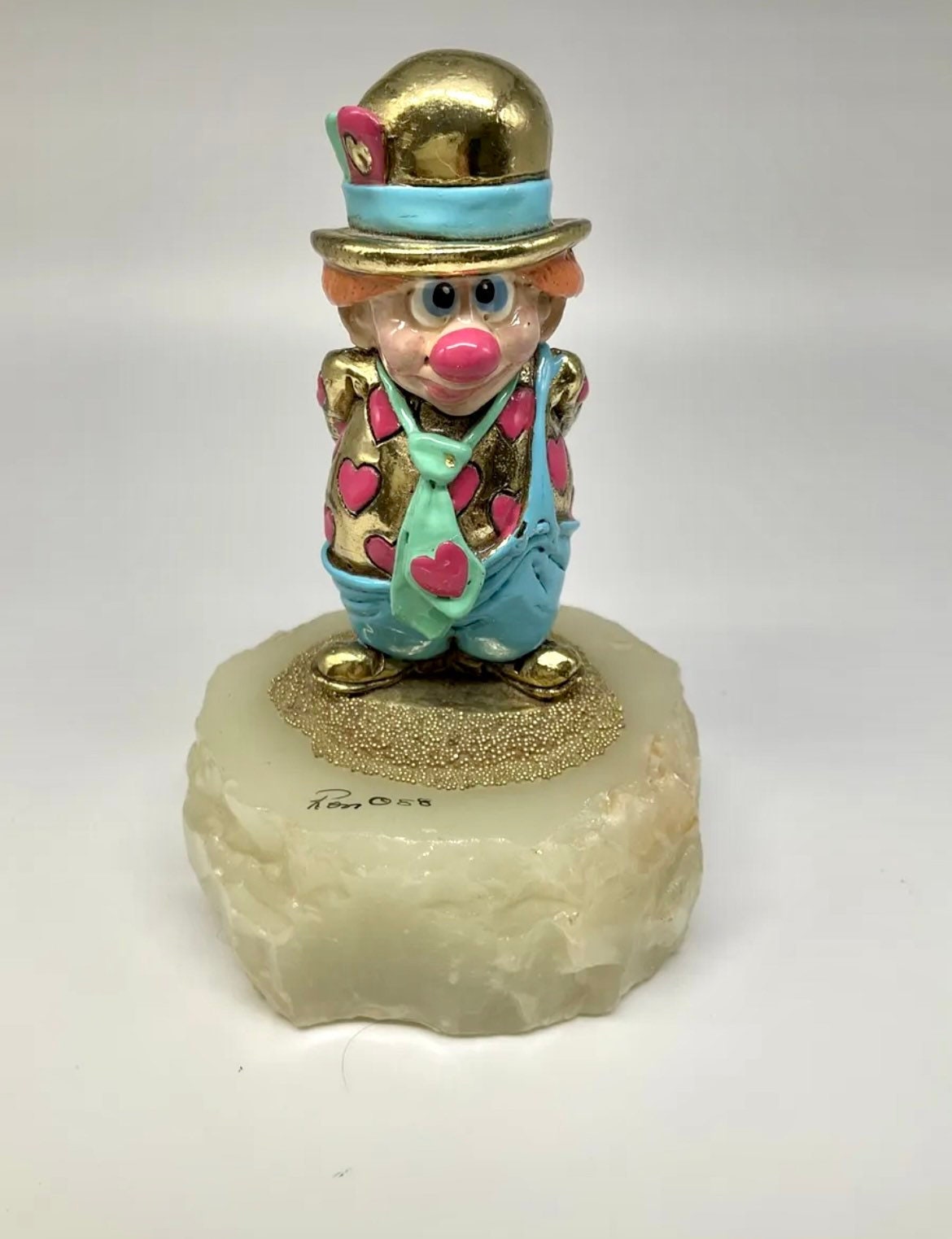 Vintage  Ron Lee Pudge Clown Figurine 4.75”, Signed